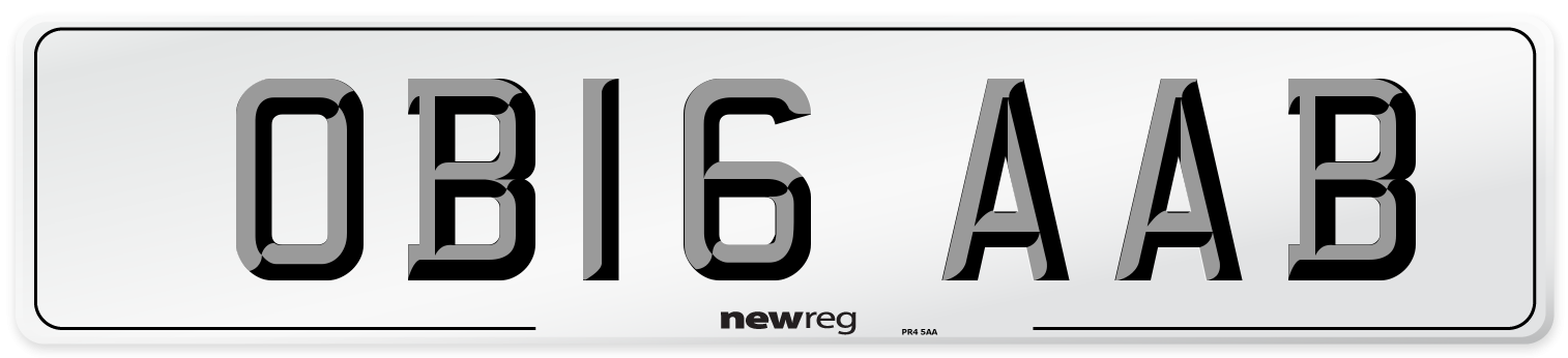 OB16 AAB Number Plate from New Reg